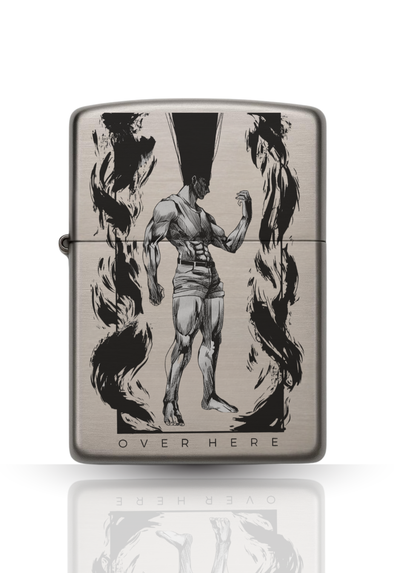 Briquet style Zippo argent Poli – Adult Gon HxH / Briquet rechargeable à essence.
