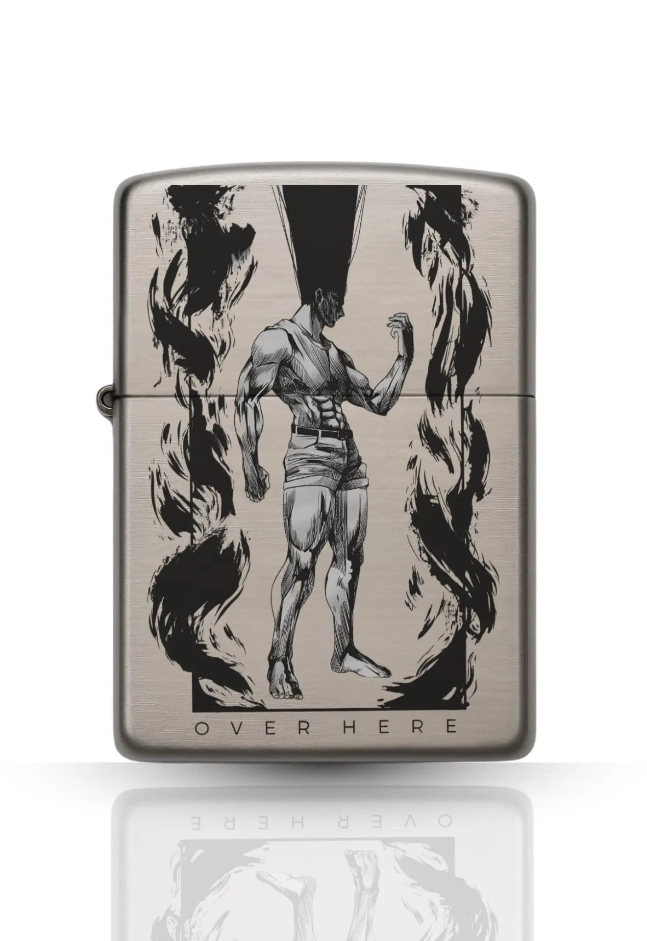 Briquet style Zippo argent Poli – Adult Gon HxH / Briquet rechargeable à essence. Majestico Gift Store