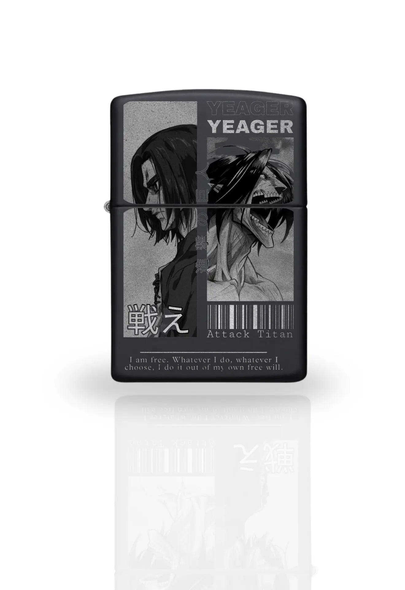 Briquet style Zippo Noir Matte – Attack On Titan Eren Majestico Gift Store