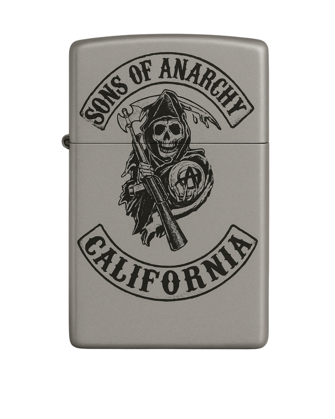 Briquet style zippo argent poli rechargeable– Modèle Sons of Anarchy