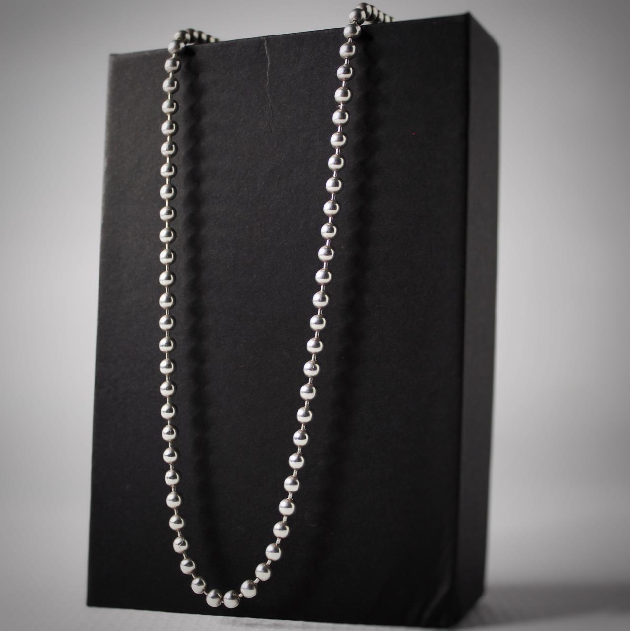 Chaine en maille boules en argent 925, cadeau parfait pour homme - Majestico Gift Store