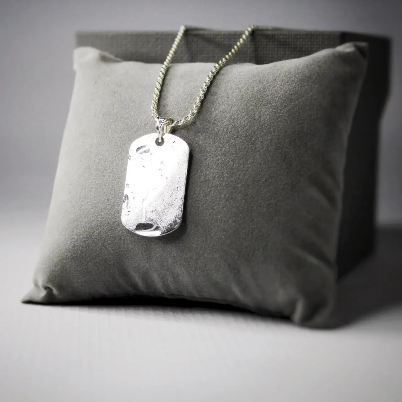 Collier en argent 925 cadeau pour homme avec gravure personnalisé chaine et pendentif plaque militaire tag