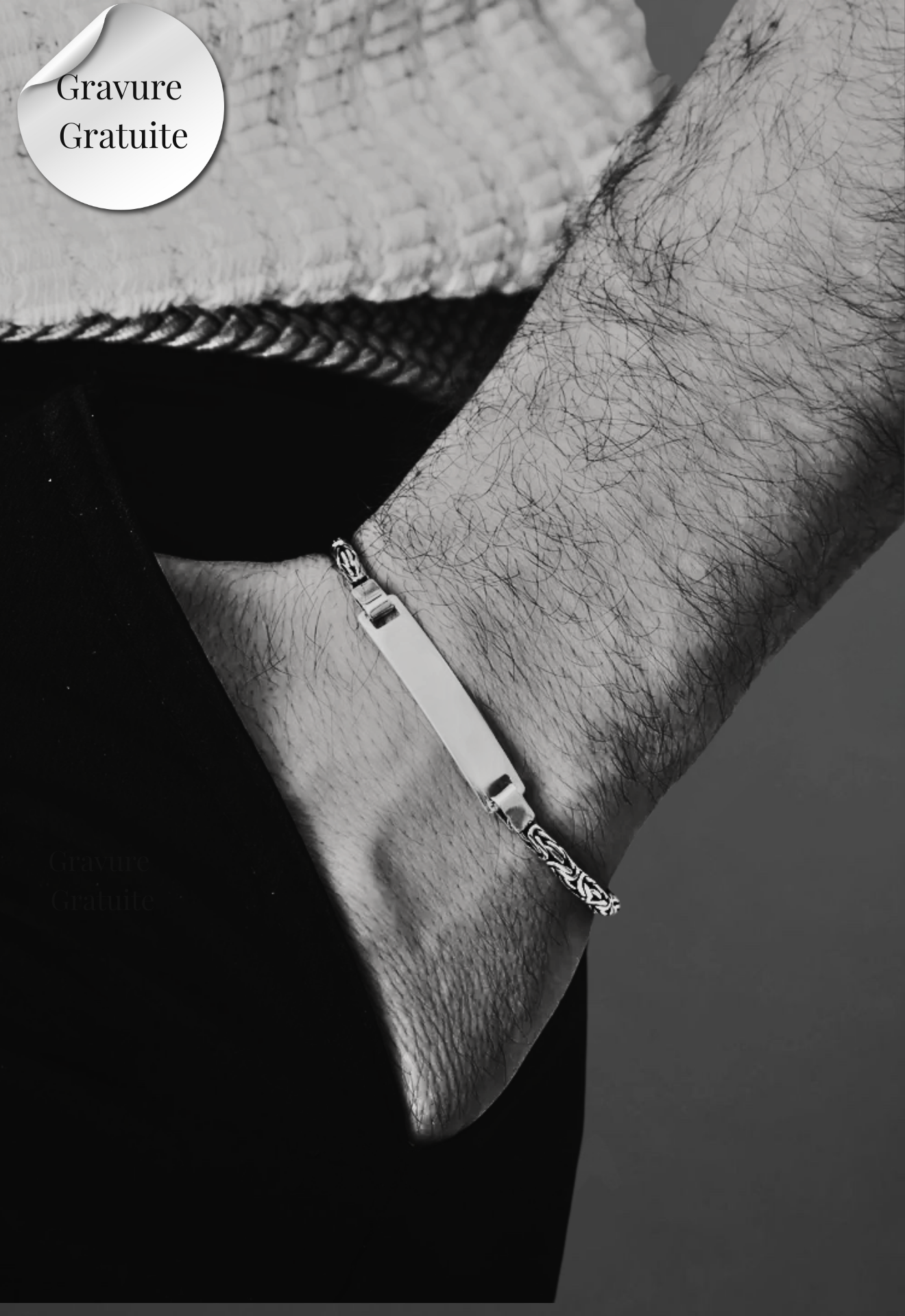 Bracelets en argents chique et luxe pour homme, options de personnalisation possible/ cadeau parfait pour homme. - Majestico Gift Store