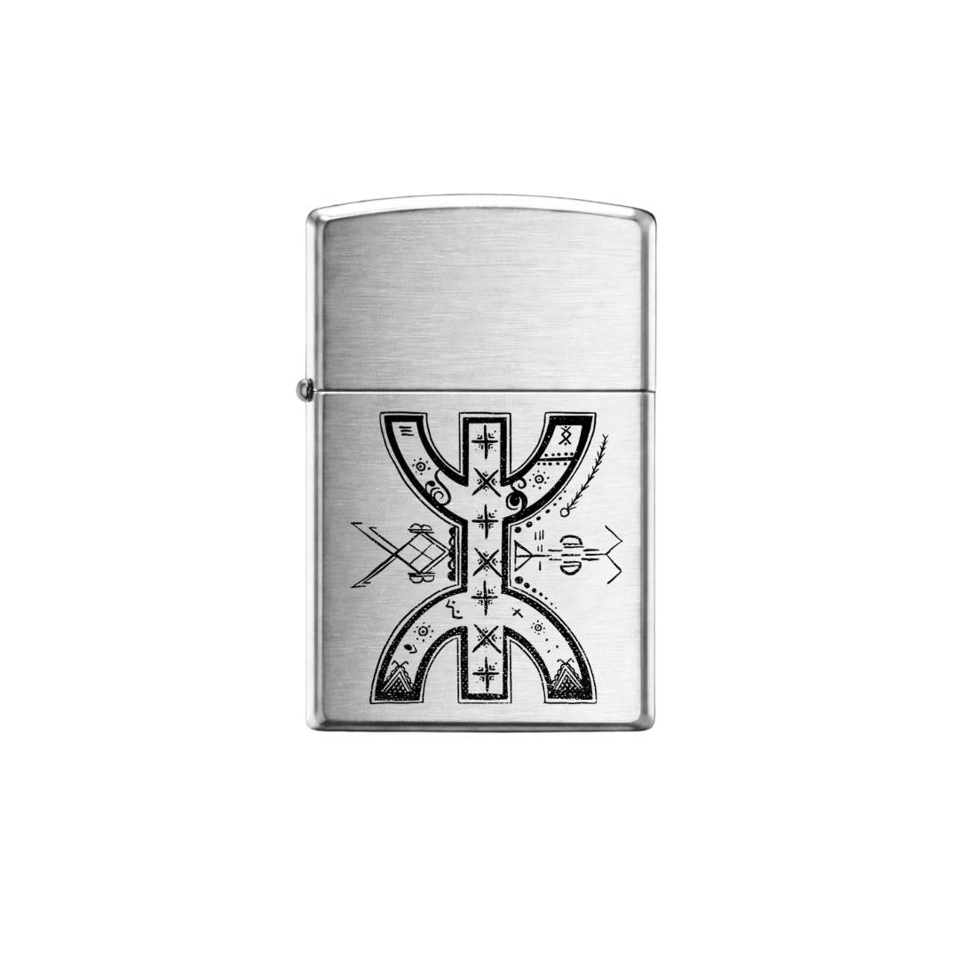 Briquet Zippo Argent Brossé –  Sign "Yaz" (ⵣ)  | Amazigh culture