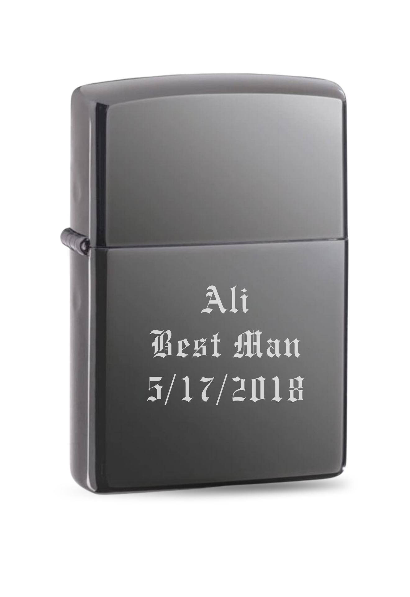 Briquet style Zippo Dark grey gravure personnalisé & rechargeable.
