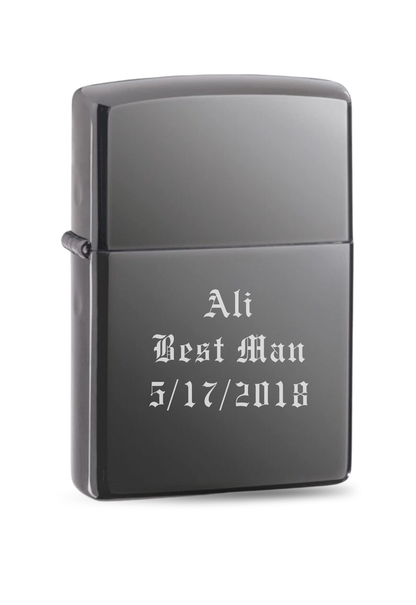 Briquet style Zippo Dark grey gravure personnalisé & rechargeable.