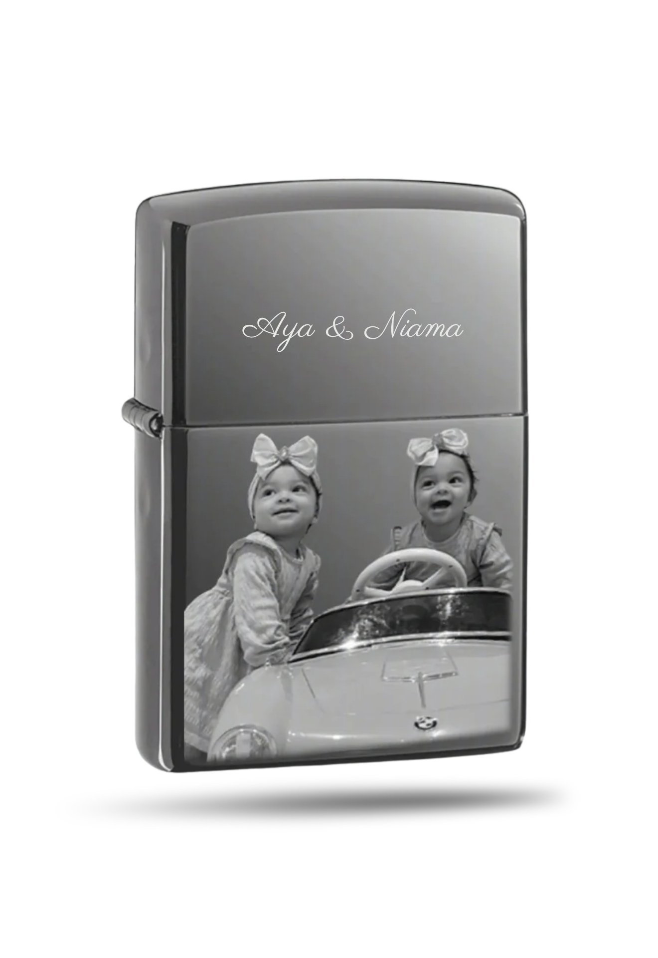 Briquet style Zippo Dark grey gravure personnalisé & rechargeable.