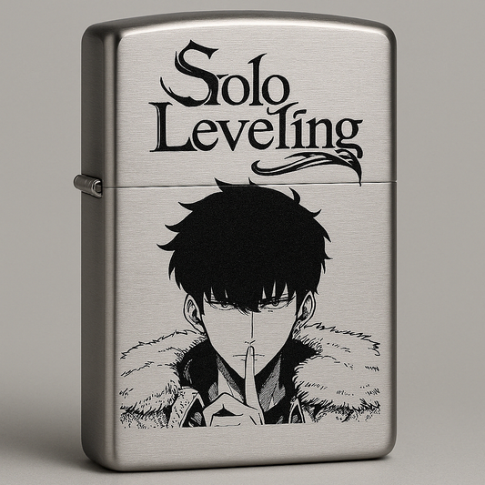 Briquet argenté style Zippo-Cadeau pour Homme modèle SOLO LEVELING