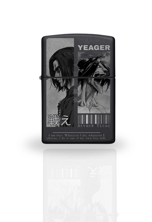 Briquet style Zippo Noir Matte – Attack On Titan Eren