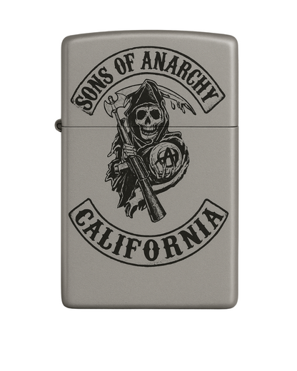 Briquet style zippo argent poli rechargeable– Modèle Sons of Anarchy