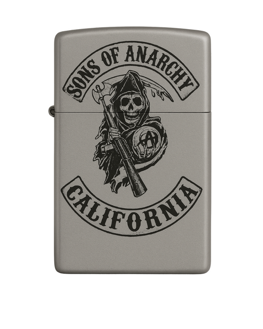 Briquet style zippo argent poli rechargeable– Modèle Sons of Anarchy
