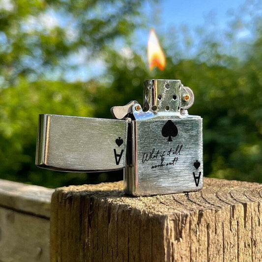 Briquet Argent brossé style Zippo-Rechargeable, Cadeau pour Homme