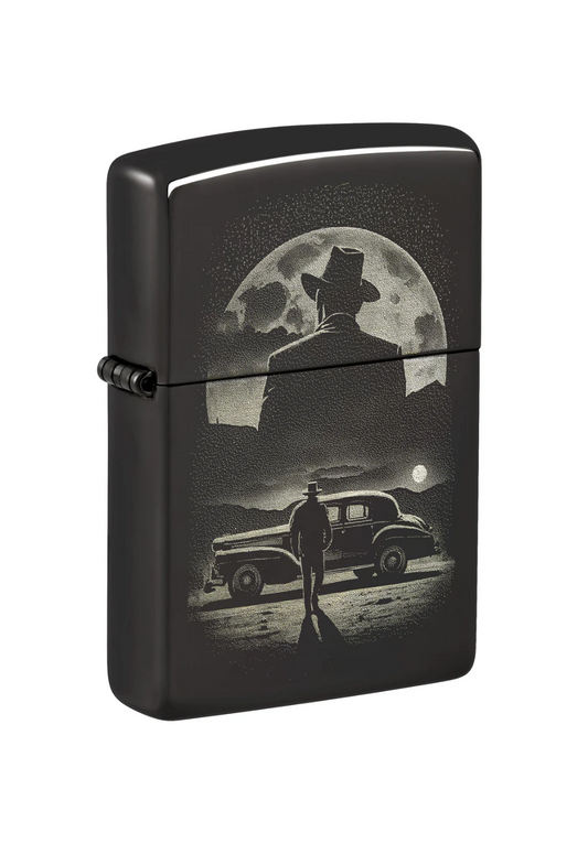 Briquet Zippo Ice black – Moonlight Scene  | High Polished