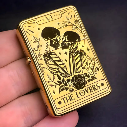 Briquet Style Zippo Gold - Tarot "LOVERS" Majestico Gift Store