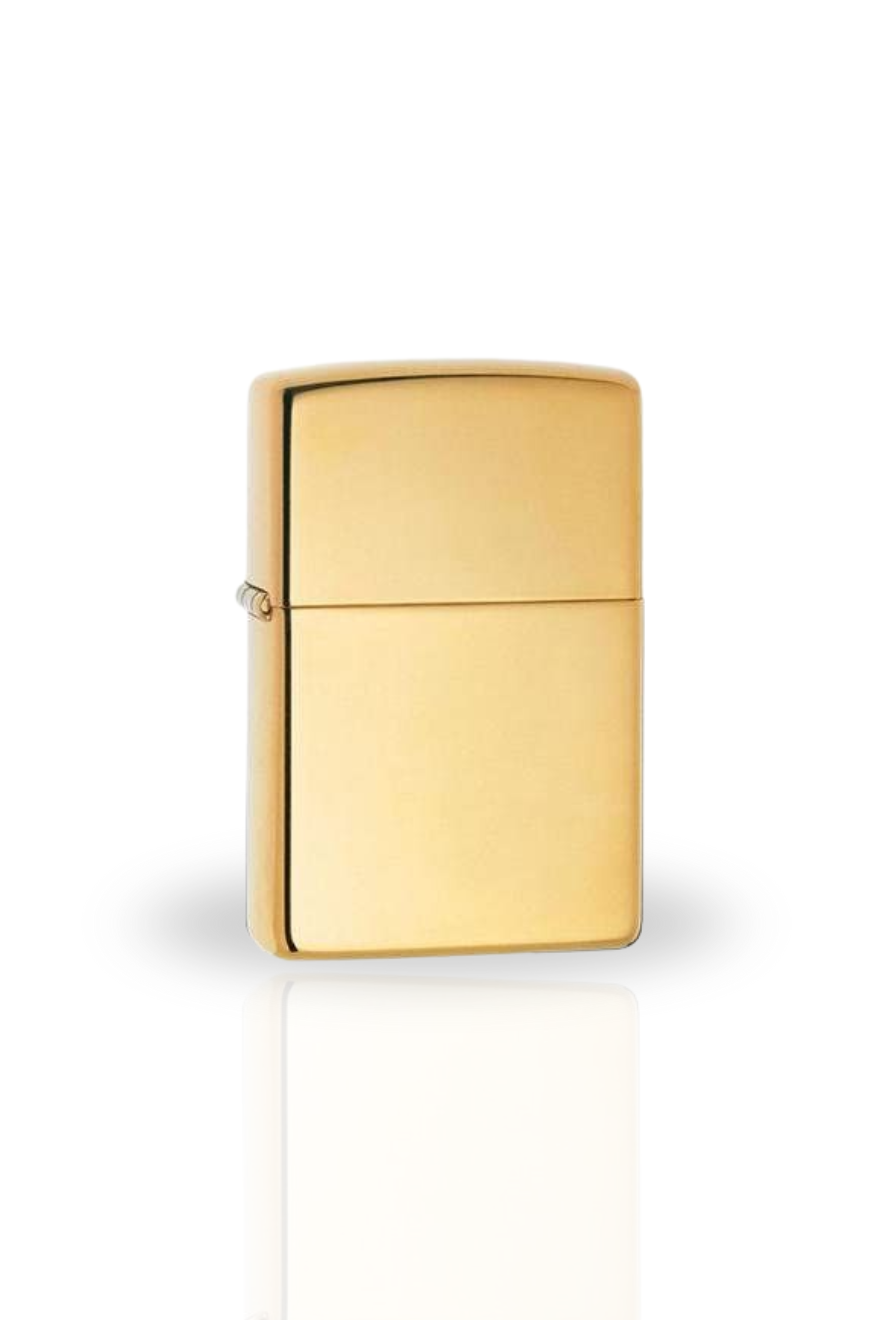 Briquet Style Zippo Doré rechargeable Polished gravure personnalisé
