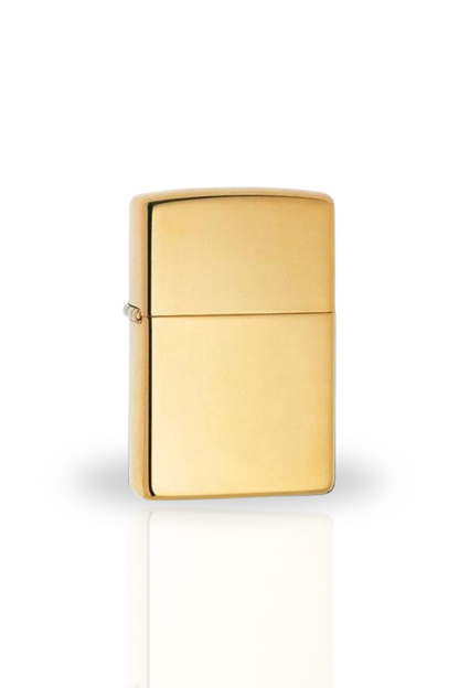 Briquet Style Zippo Doré rechargeable Polished gravure personnalisé