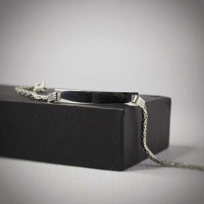 Bracelet avec chaine en argent 925, option de personnalisation, cadeau pour homme - Majestico Gift Store