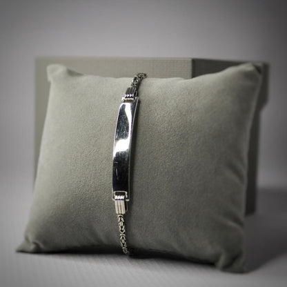Bracelet avec chaine en argent 925, option de personnalisation, cadeau pour homme - Majestico Gift Store