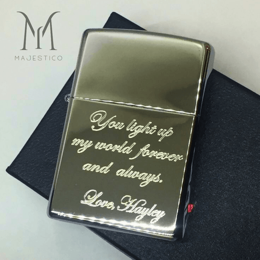 Briquet Tempête Personnalisable - Gravure Photo Et Texte - Argenté - Cadeau Unique Pour Fumeurs