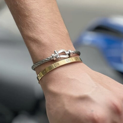 Bracelet argent 925 pour homme symbole Phi.