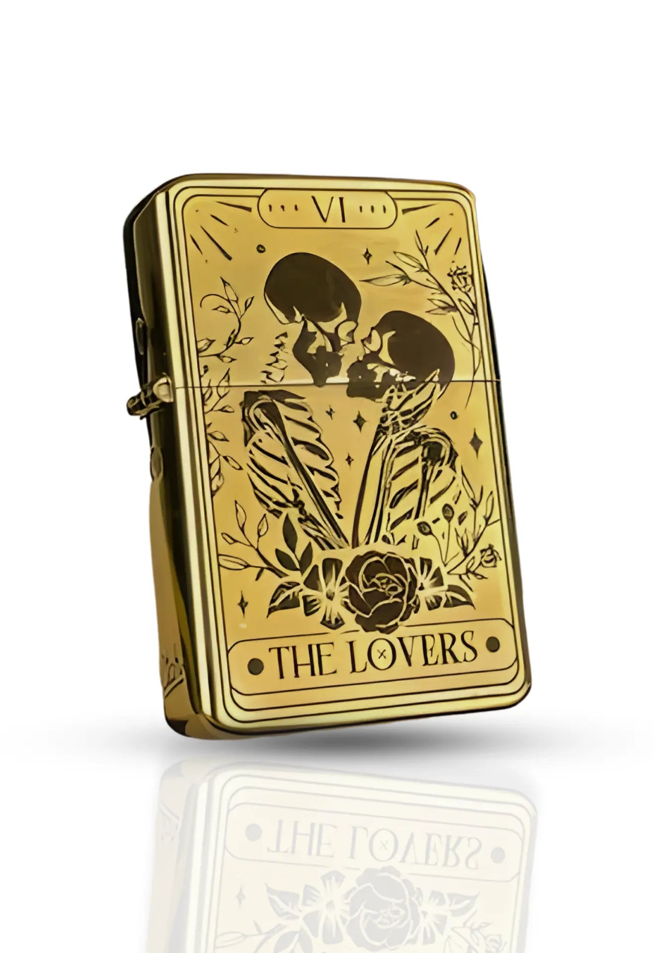 Briquet Style Zippo Gold - Tarot "LOVERS" Majestico Gift Store